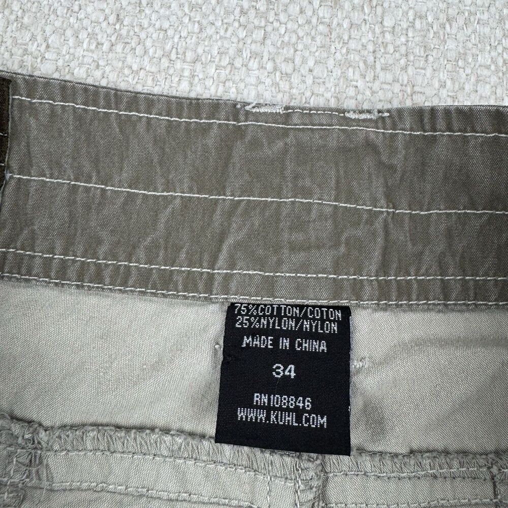 Kuhl Men's Crag Series Cargo Pocket Green Outdoor Hiking Utility Work Shorts 34 - Picture 10 of 15